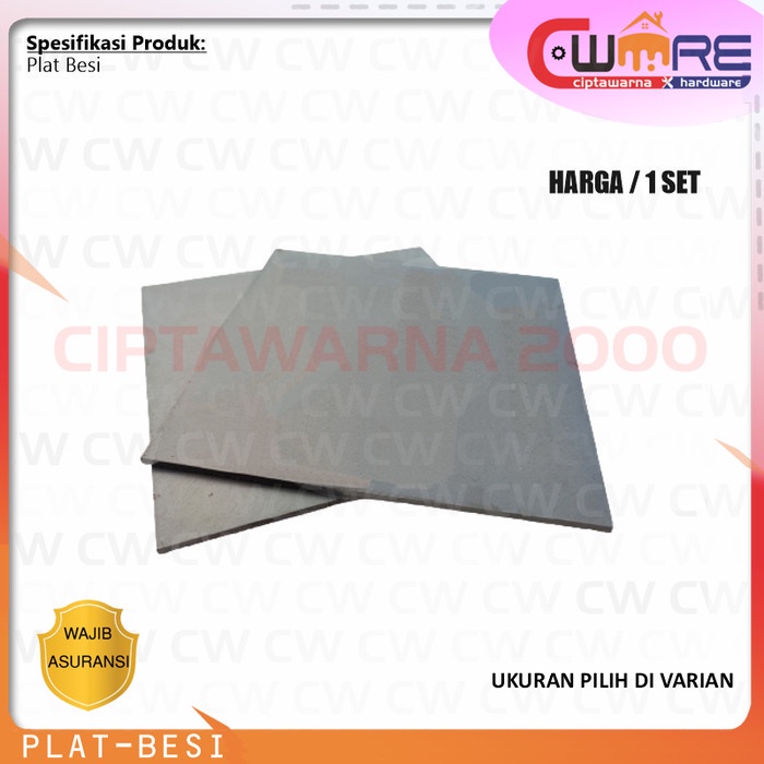 Plat Besi Steel Plate Polos Lembaran Sheet Ukuran Tebal 5 6 mm - CwTc