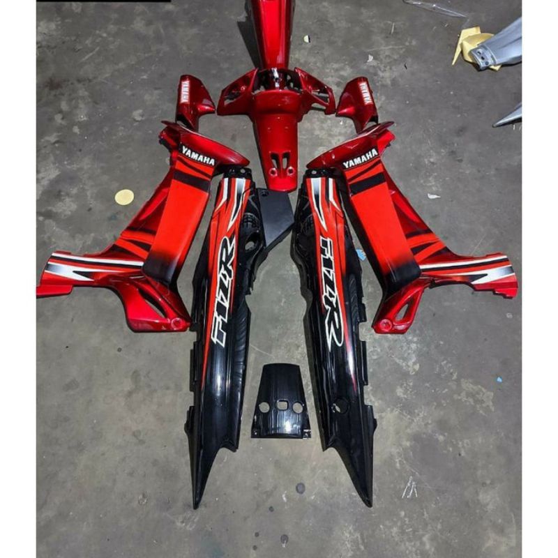 BISA COD Paket murah  Cover body bodi dek fullset YAMAHA FIZ R FIZR F1Z R plus sticker hitam merah Kualitas terjamin bahan tebal mirip ori original bok tebeng kempol kempolan tempong fiz r full set fulset SNI MURAH