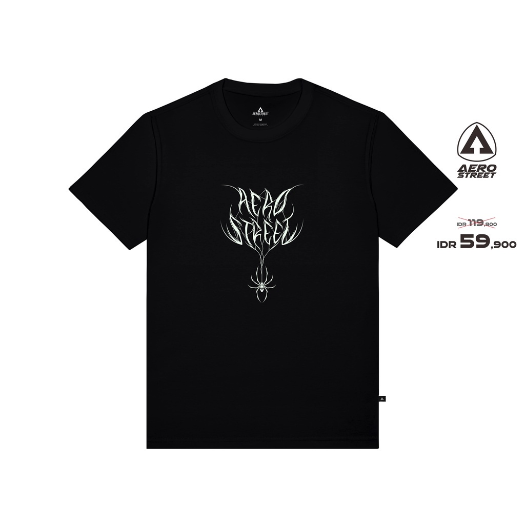 AZ- Aerostreet T Shirt Glow In The Dark Spooky Hitam Kaos T-Shirt Tshirt AADAA