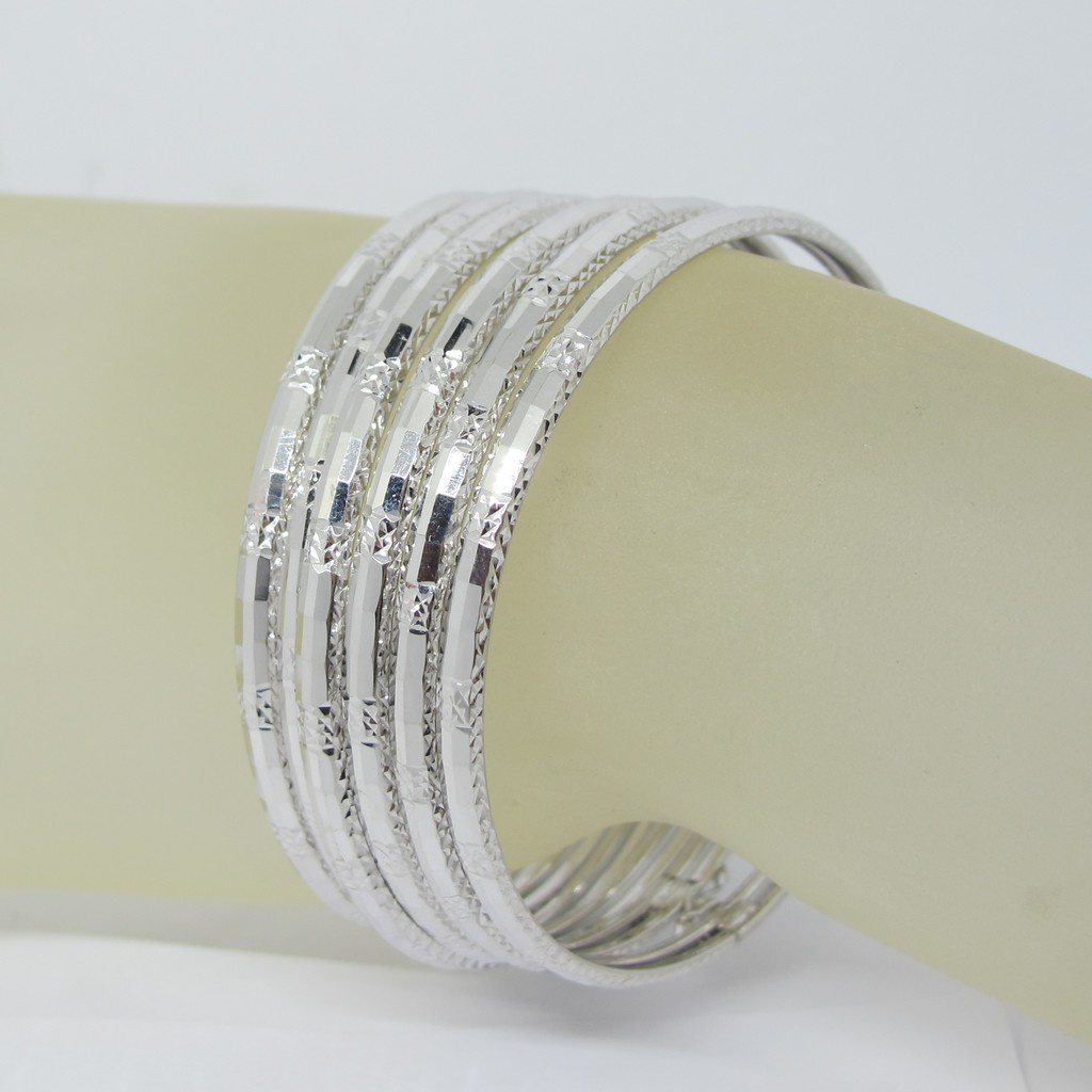 Gelang tangan anak dan dewasa emas asli kadar 750 75% 22 16k bangle ukir keroncong kuning putih cant