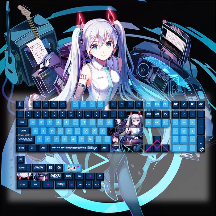 Keycaps Mechanical Keyboard Anime Games Miku Hatsune