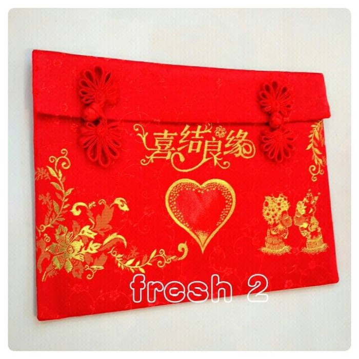 

angpao shuangxi motif dompet bahan kain lembut.angpao sangjit.30cm SM