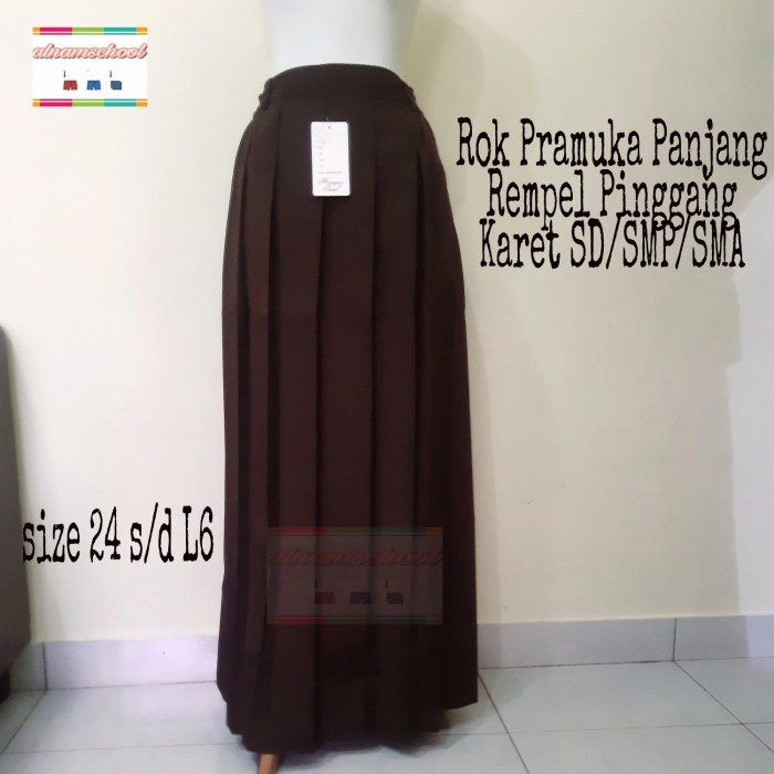 

[MEDAMART] BEST QUALITY Rok sekolah panjang rempel PRAMUKA/COKLAT SD/SMP/SMA 24 25
