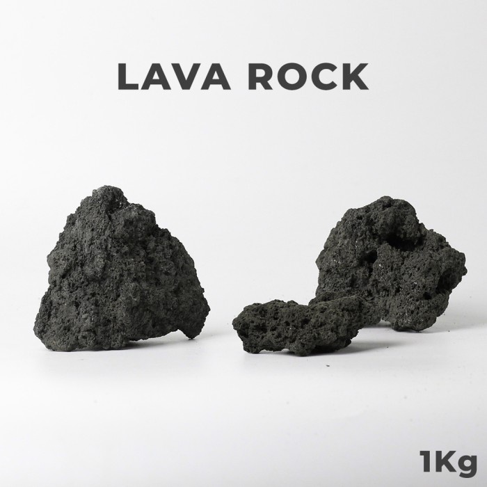 Batu Lava Rock Hitam / Black Lava Rock Stone Aquascape Aquarium 1Kg