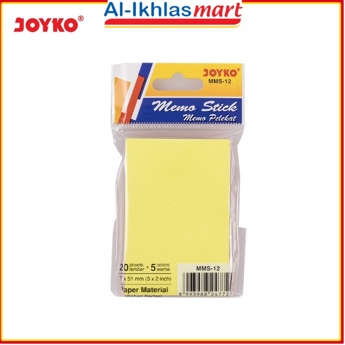 

STICKY NOTE , MEMO STICK , KERTAS MEMO 7.7X5.1 CM MMS-12 JOYKO