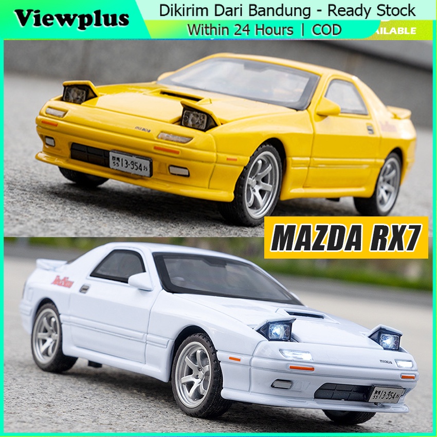 Diecast model Mazda RX7 Savanna Initial D 1/32 koleksi mainan MINIATUR Mazda RX7