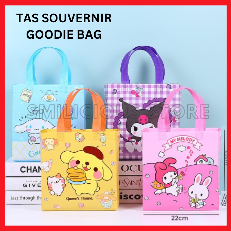 

Tas Souvernir Ulang Tahun Anak Kado Ultah Snack Goodie Bag Karakter Tote Bag Tenteng Lucu Sanrio Melody Cinnamoroll Kuromi Pompompurin