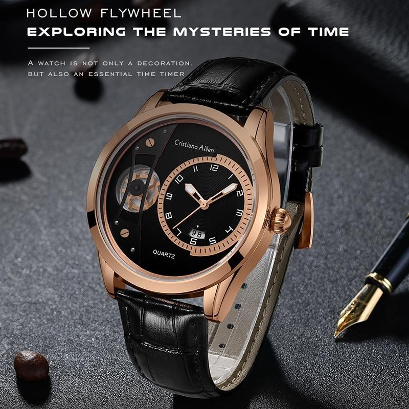 Buy 1 Get 1   Terbaru Jam Tangan Wanita Cristiano Aillen 870 Kulit