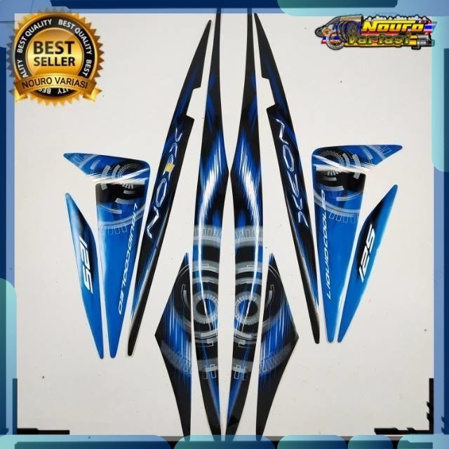 Stiker Striping Yamaha Xeon 125 lama 2012 hitam biru stiker motor  standar bagus