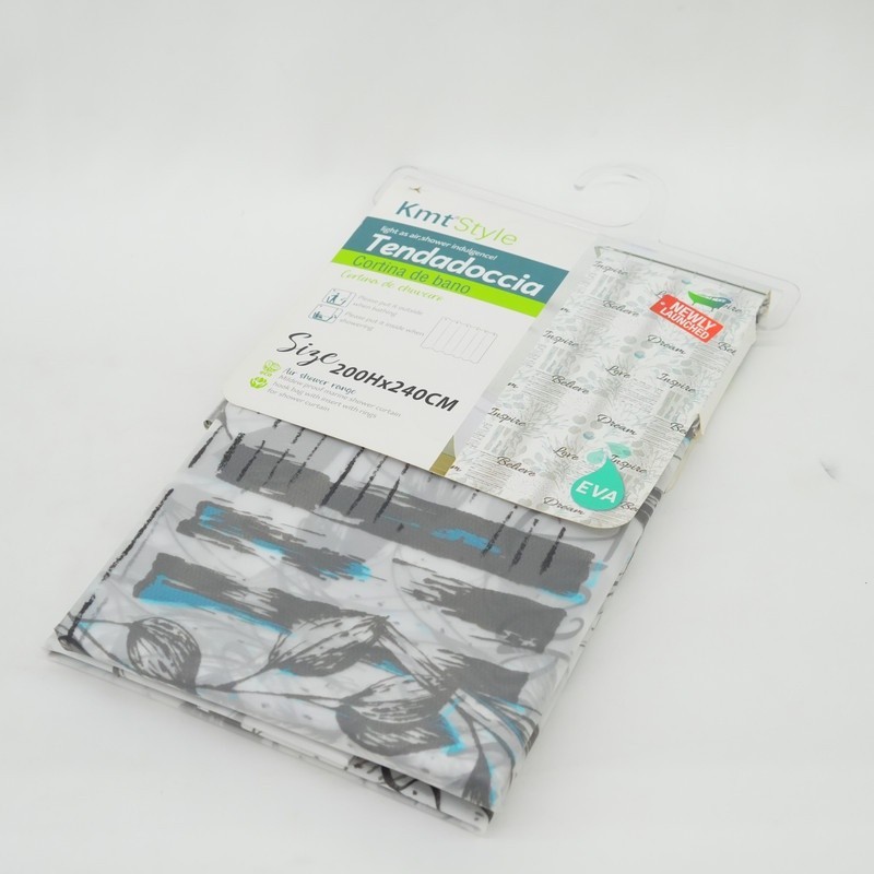 Tirai Kamar Mandi Bahan Tebal / Tirai Kamar Mandi Cetak Waterproof / Gorden Kamar Mandi + Kaitan 12p