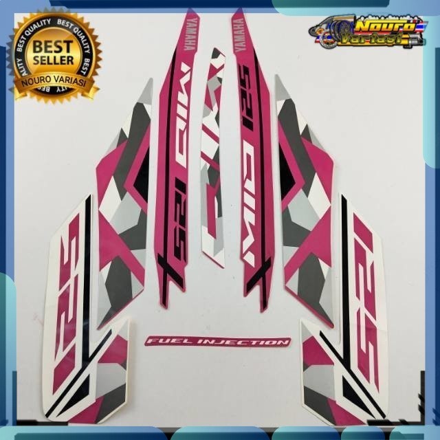 Stiker striping yamaha mio m3 125 2016 pink list standar   bagus