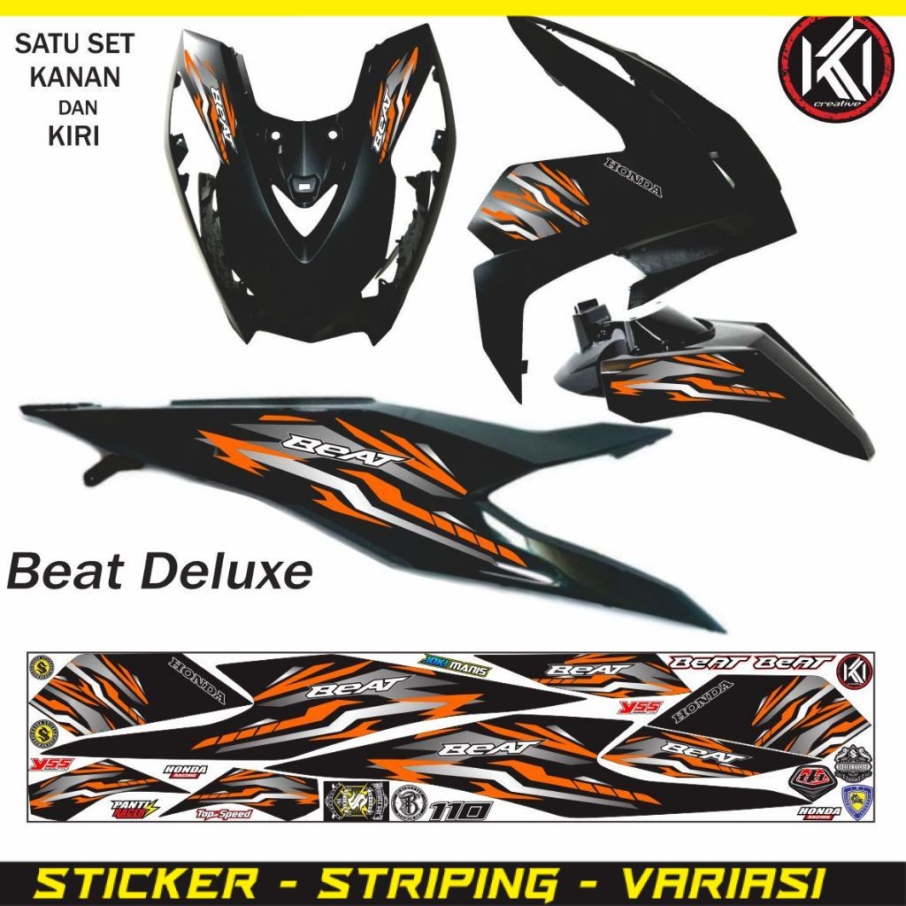 VARIASI KEREN STRIPING STICKER MOTOR HONDA BEAT DELUXE 2020 2024 TERBARU