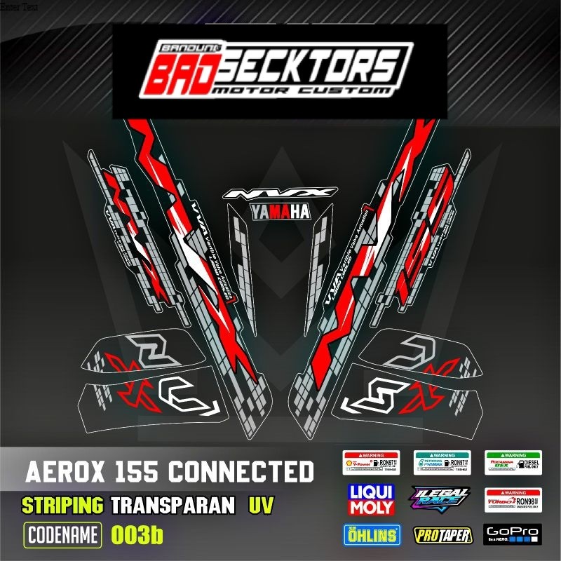 Decal Sticker Striping Variasi Transparan Uv Aerox New NVX 155 Striping Transparan Uv All New Aerox 