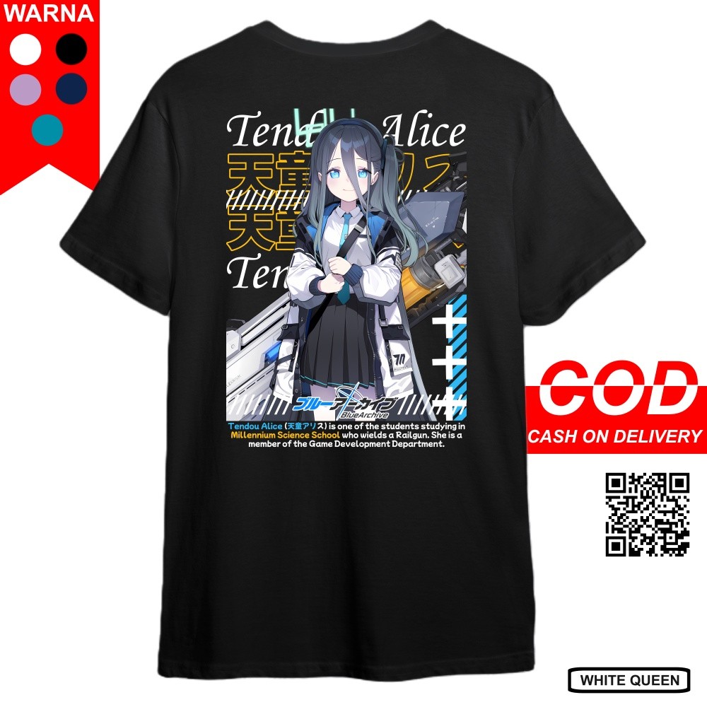 KAOS TENDOU ALICE BLUE ARCHIVE - KAOS ARIS DISTRO PRIA & WANITA KAOS ANIME & GAME BLUE ARCHIVE TENDO