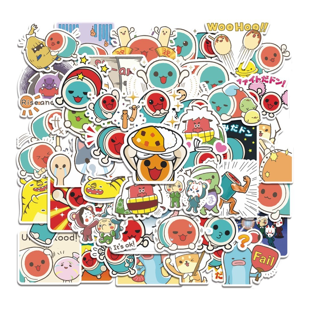 

COD 50 Pcs Stiker Taiko no Tatsujin Lucu Anti Air Untuk Dekorasi Notebook Sepeda Skateboard Handphone