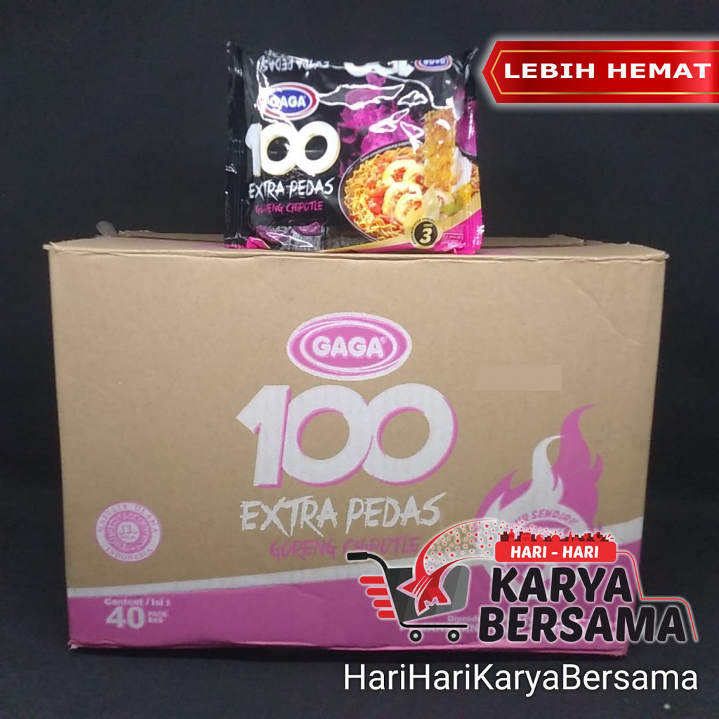 

GAGA 100 MIE INSTAN EXTRA PEDAS GORENG CHIPOTLE PACK 40'S X 85GR