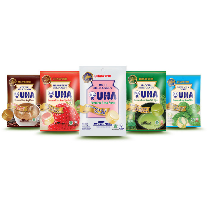 

UHA 103 gram Permen Susu Jepang Rich Milk Candy Varian Rasa Mint Matcha Strawberry Coffee 103g