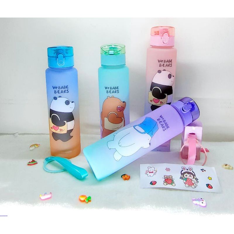 ( BISA COD ) Botol Air Minum VIRAL Motivasi Thumbler 1 Liter Original 1 Liter / Free Pack Bubble