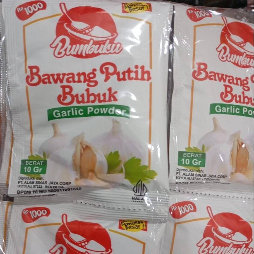 

JUAL BUMBUKU BAWANG PUTIH BUBUK GARLIC POWDER 1 RTG ISI 1 PRS ISI 2 RENTENG (24PCS)