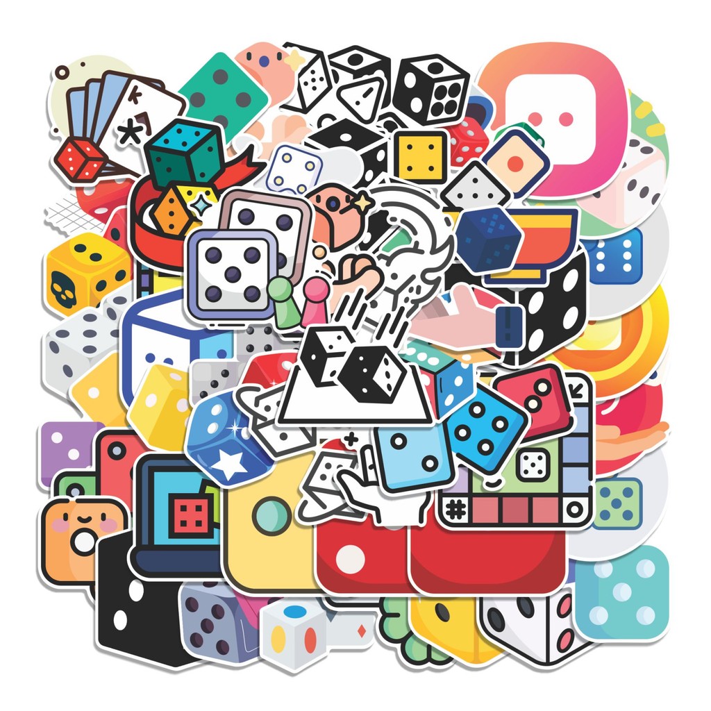

COD 50 Pcs Stiker Dadu Lucu Anti Air Untuk Dekorasi Notebook Sepeda Skateboard Handphone