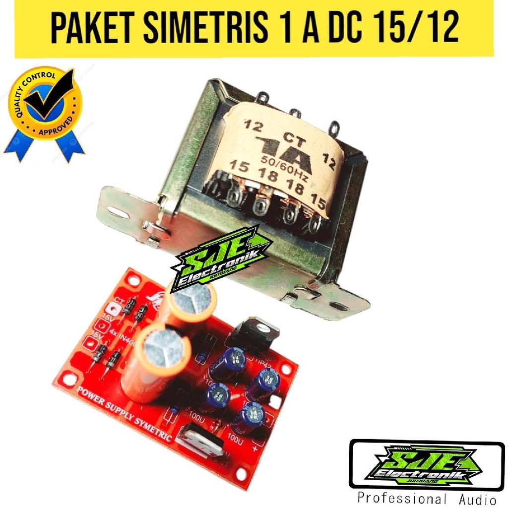 paket simetris trafo 1 Amper 12/15 dc