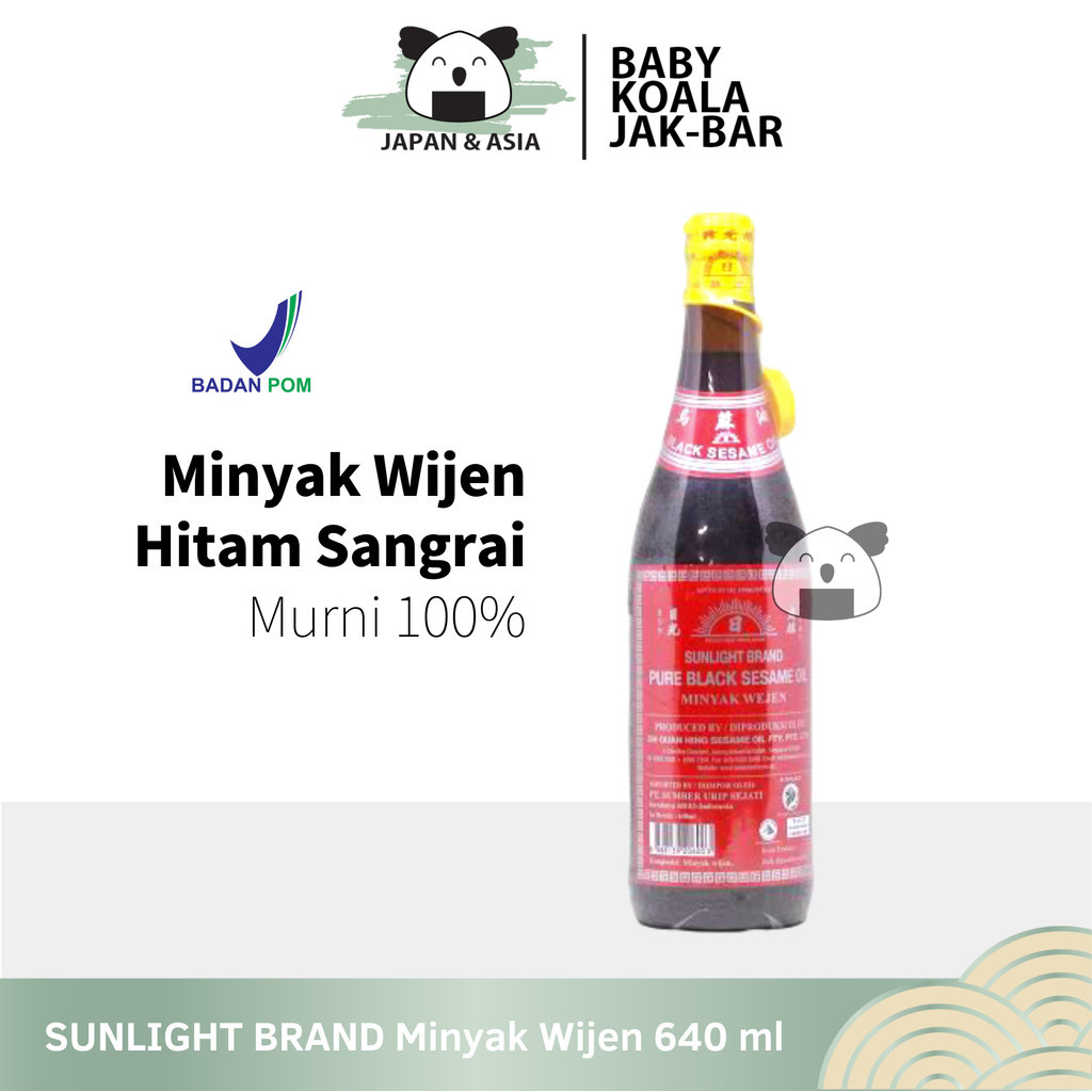 

SUNLIGHT BRAND Minyak Wijen Hitam Murni 100% 640 ml Halal │ Pure Black Sesame Oil Import - BKJ