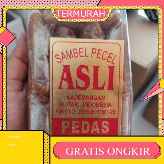 

Sambel Pecel Blitar "ASLI" Produksi Kademangan (Bumbu Kacang) Pedas 1 pack