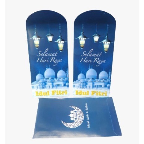 

100pcs AMPLOP IDUL FITRI KARAKTER AMPLOP LEBARAN GROSIR UKURAN BESAR - biru masjid L
