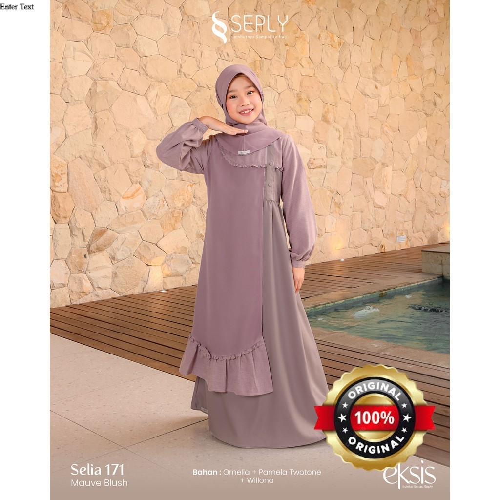 Ethica Sarimbit Gamis Anak Selia 171 Dress Muslim Anak Tangan Kancing By Seply Ethica Terlaris Inara