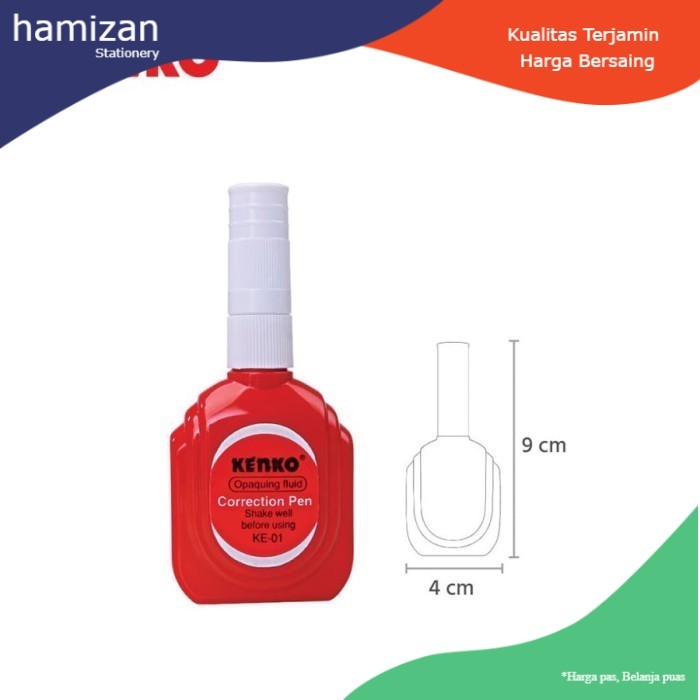 

Kenko Correction Fluid KE-01 / Tip-Ex Kertas Cair Murah Berkualitas