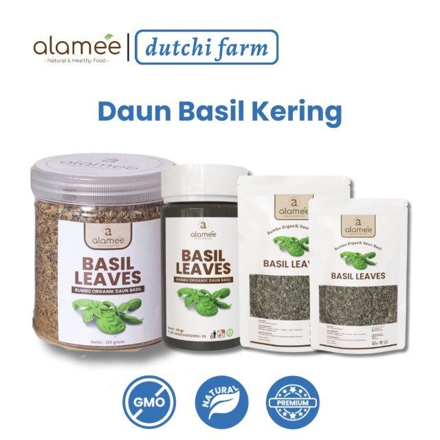 

ALAMEE Daun Basil Kering Bumbu Masak Kering Dapur Dried Leaf Murni Asli Masakan Instan Organik Dutchi Farm