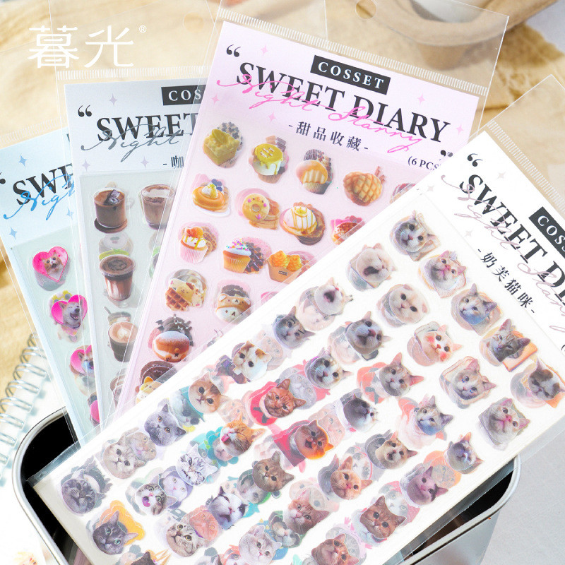 Mr. Paper, Sweet House Diary Series PET Film Cutting Stickers, Cute Hand Account Material DIY Notebo