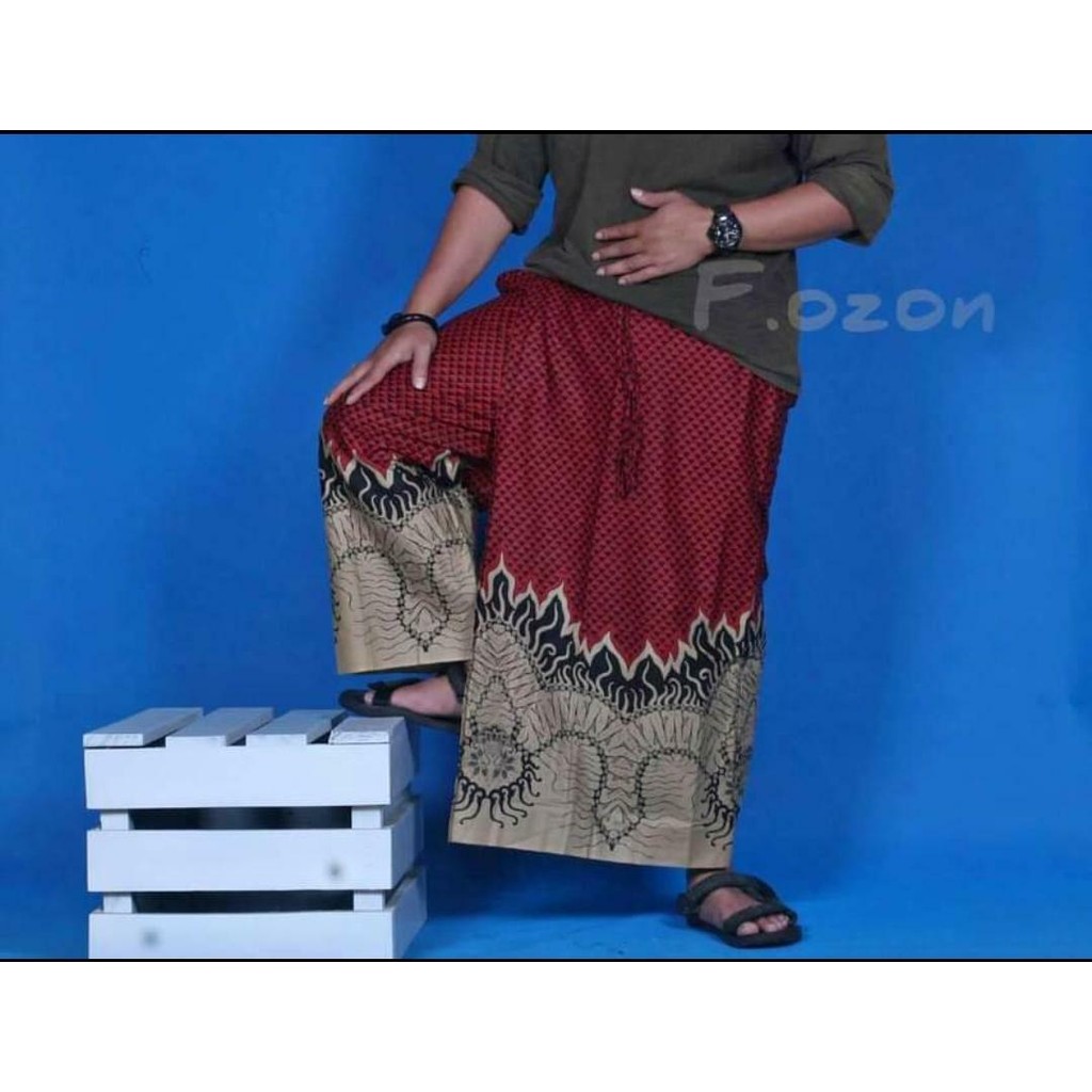 CELANA SARUNG BATIK PRINT / CELANA BATIK PREMIUM / FASHION PRIA / MOTIF BARA API KATUN PREMIUM (BAYA