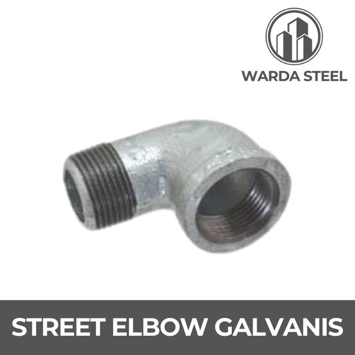 Street Elbow 1" Galvanis -  Keni Knee Knie L Besi Drat Luar Dalam