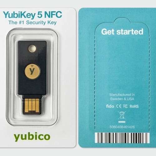 YubiKey 5 Series 5 NFC/5C NFC FIDO2 Certified USB A USB C Security Key - USB A