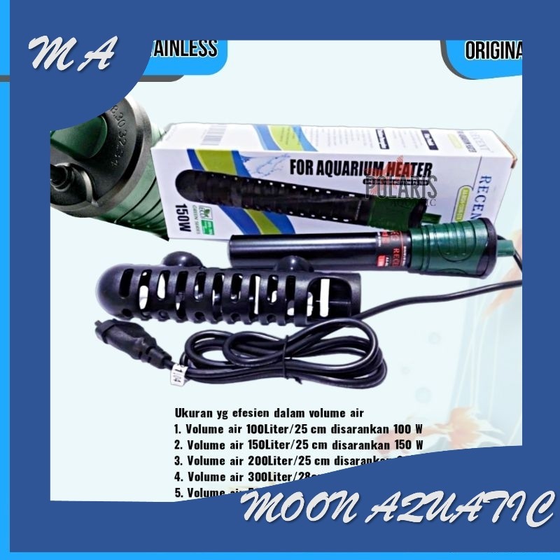 HEATER PEMANAS AIR AQUARIUM AQUASCAPE RECENT AA MGH 100 200 300 500 WATT STAINLESS HEATER AQUARIUM