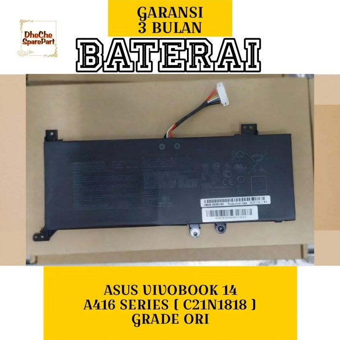 Wst Baterai Batre Laptop Asus Vivobook A416 A416MAO Series C21N1818 Grade Ori