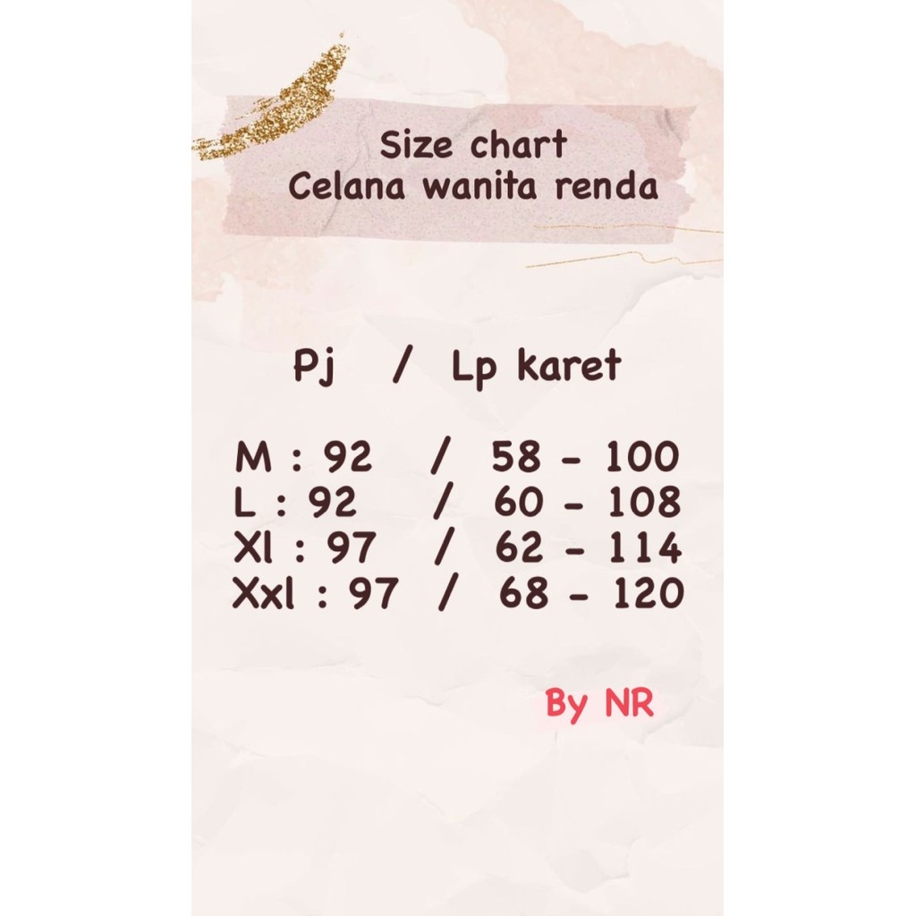 NEW -CELANA KATUN HAJI UMRAH / DALAMAN GAMIS / CELANA KATUN RENDA - M