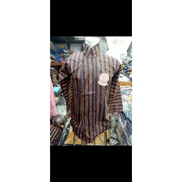 SURJAN LURIK TENUN JOGJA SURJAN JA KLASIK RNA COKLAT KOMBINASI HIJAU HITAM UNGU Lurik