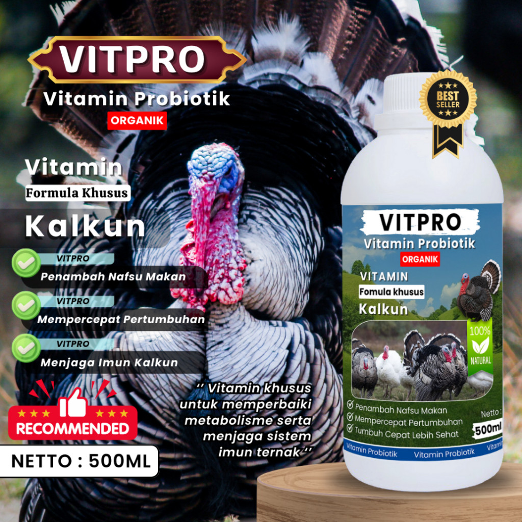 COD VITPRO / VITAMIN TERNAK AYAM KALKUN  / PENGGEMUK AYAM KALKUN TERNAK AMPUH 500ML penggemuk kalkun