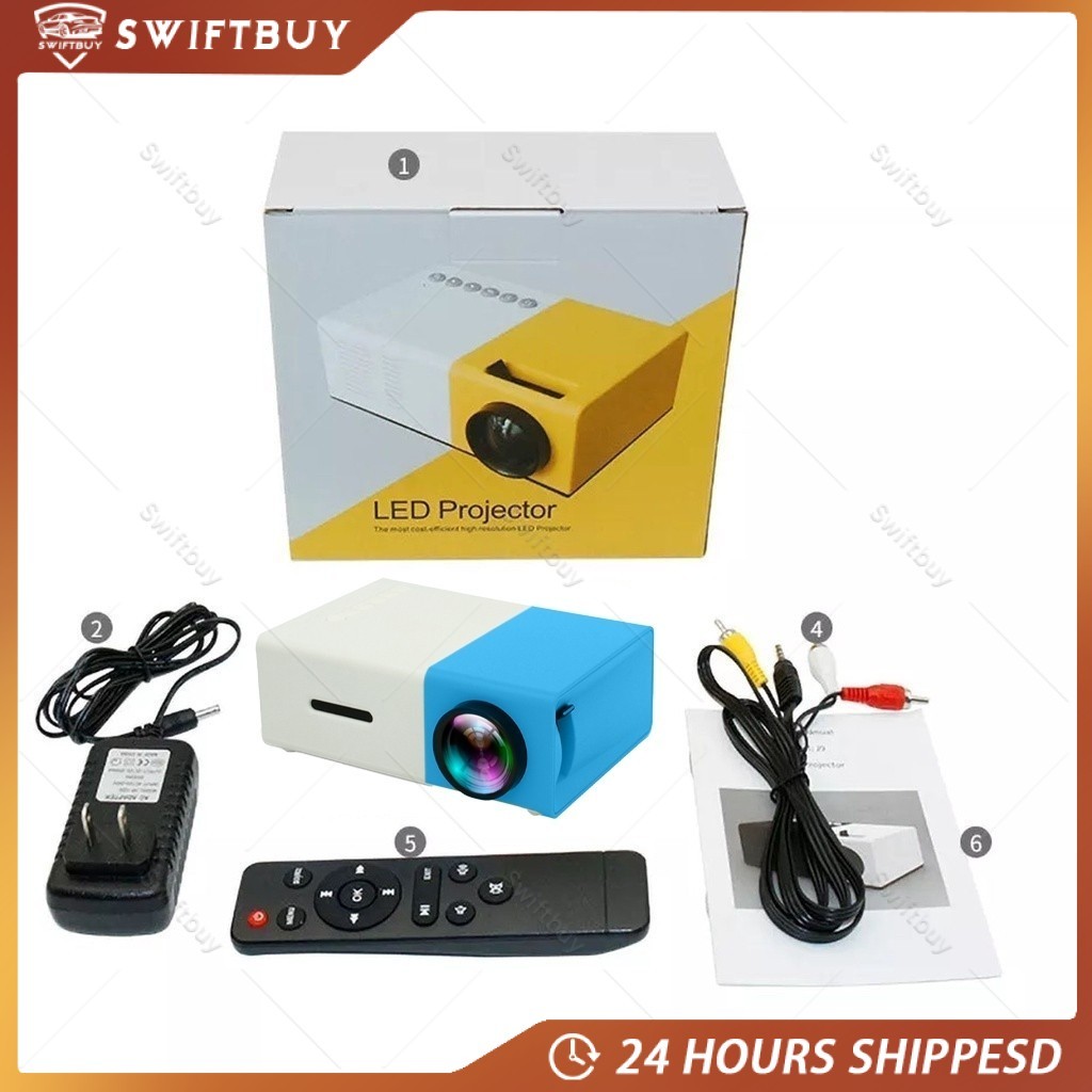 Mini Projector Rumah Terbuka dengan USB/SD/AV/HDMIBioskop Bioskop  PC Laptop  TV Video Game Film Par