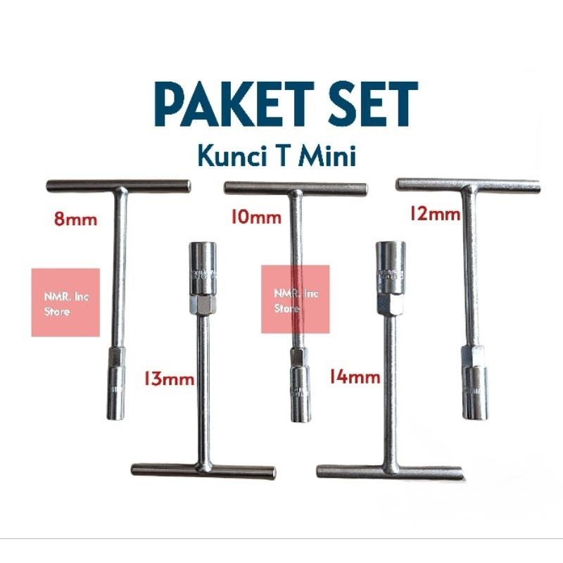 Paket Kunci T Mini CR-V 8 10 12 13 14 mm Chrome Vanadium, Kualitas Bagus.