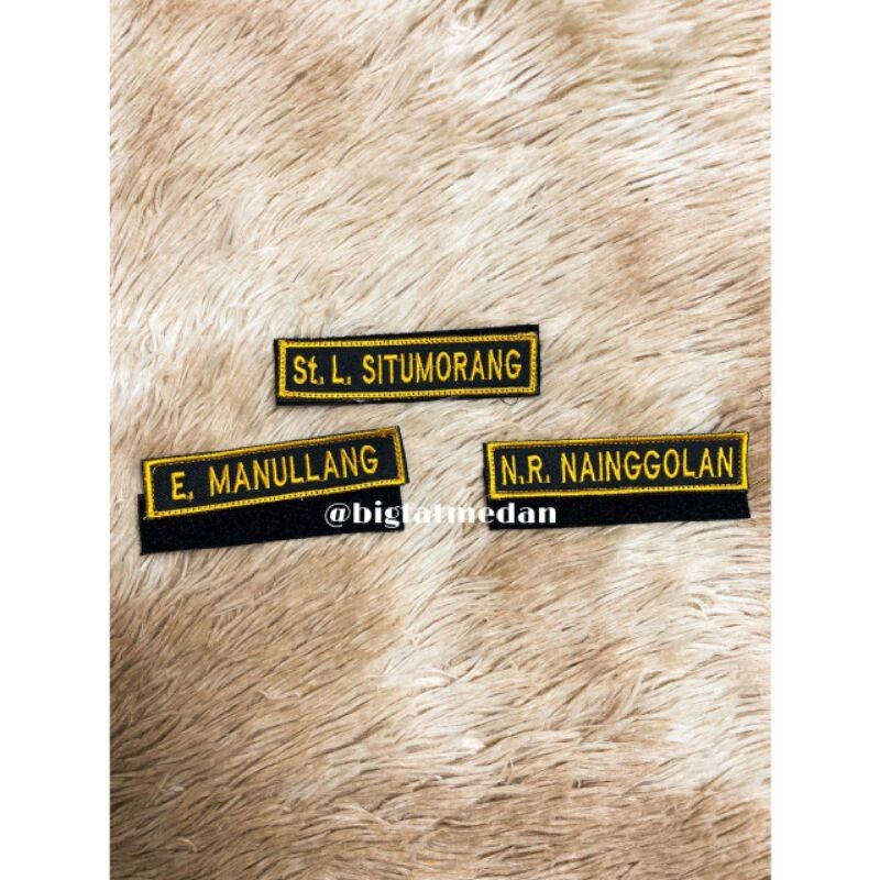 Bordir Bordir Nama biasa satu tingkat dengan perekat / velcro (Custom tulisan nama)