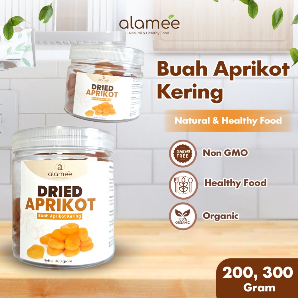 

ALAMEE Dried Apricot Buah Aprikot Kering Dried Fruit Apricots Tanpa Biji Cemilan Buah Sehat 300gr