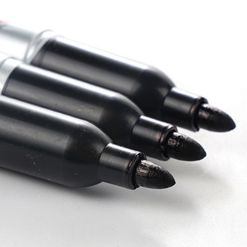 

3 pcs/lot Black Permanent Oil Marker Pen Token Pens for Paper Metal Glass Marking Pen Office School Supplies Large Capacity Pen