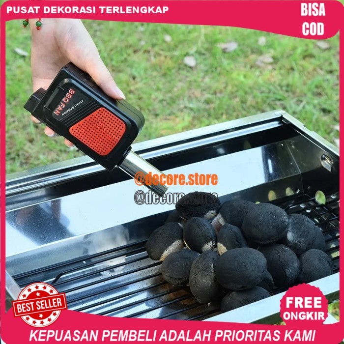 Cod Ventilator Kipas Mini Elektrik BBQ Bakaran Air Fan Blower Baterai