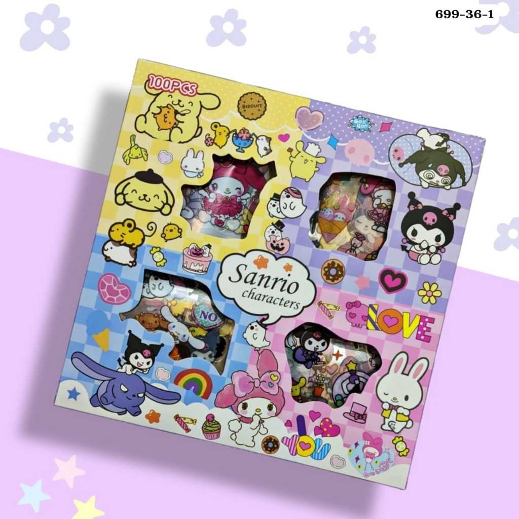 

KKL Sticker isi 100 Lembar Sticker Momo Waterproof Stiker 100 Lembar 4 warna rainbow Sticker Sanr1o