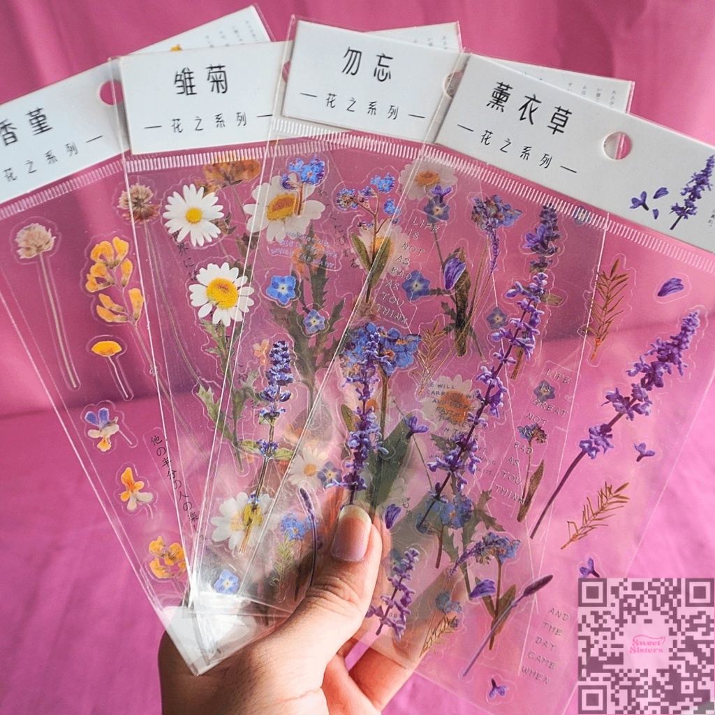 

[1 Pcs/Pack] Sticker Flower Pet Aesthetic DIary Journal Deco Scrapbook Murah