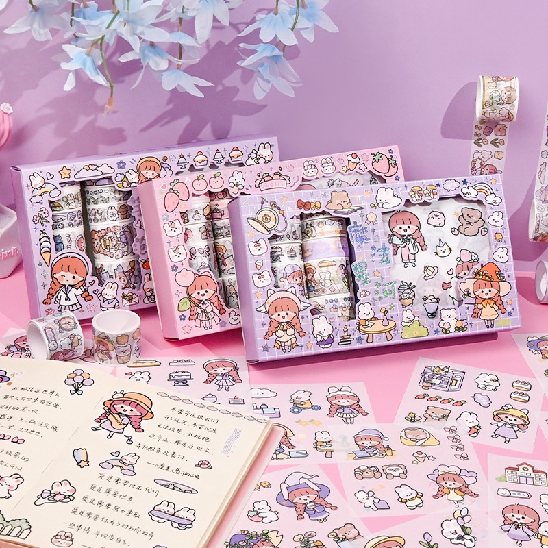 

Stiker 1 Set Box Premium 10 x 10 Karakter Kartun Lucu + Roll Stiker Amyra Dharma