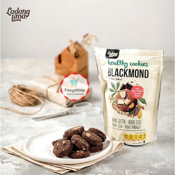 

Ladang Lima Healty Cookies Gluten Free Blackmond /Blackthins [1 Pcs] - Blackmond 180gr - FasyAnita Mart Denpasar